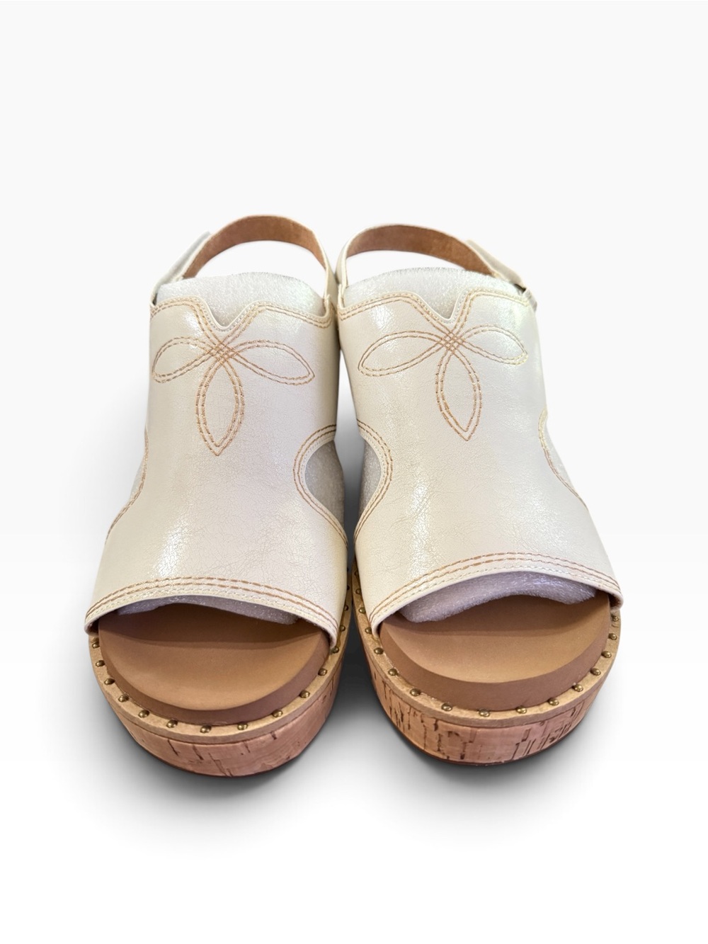 Corkys Darlin White Wedge Sandals Women’s Size 10 NIB